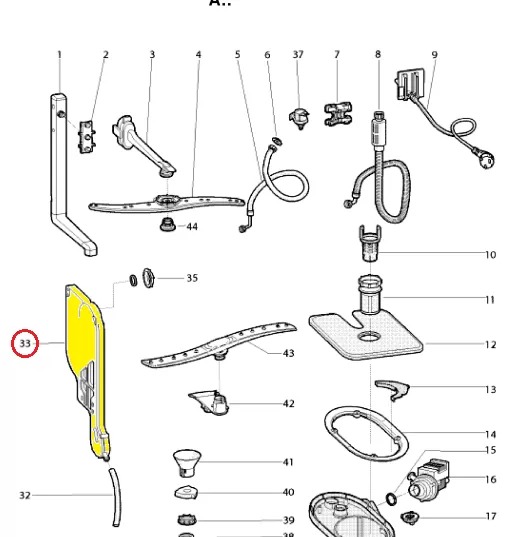 Гидрозатвор с турбиной ПММ Ariston, Indesit C00256546, 256546, DIS551ID