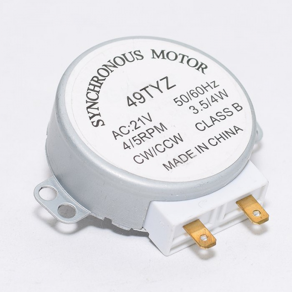 49TYZ Электродвигатель (мотор) вращения тарелки СВЧ 21V, 4W, 4/5RPM - SVCH025, MM021V03