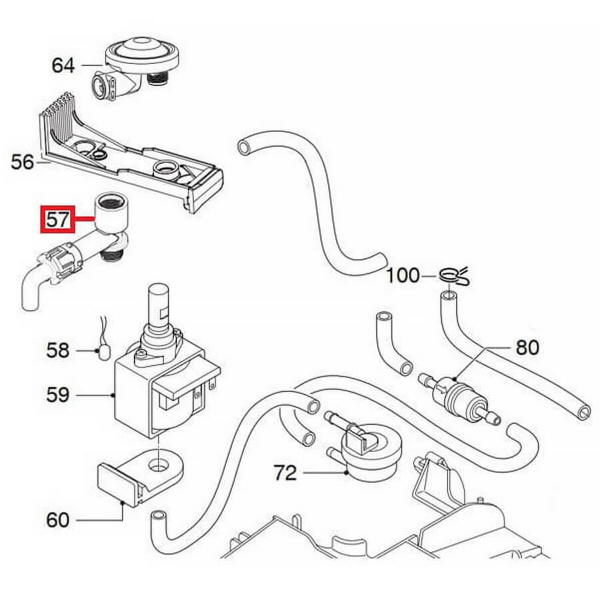 Клапан обратный DeLonghi 7313219421, CFM102DL