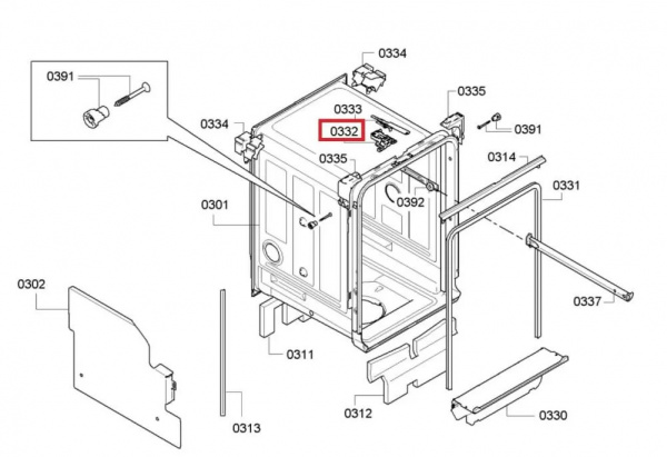 Замок двери ПММ Bosch, Siemens 10006917, 00652509, 00627946, 636708  00636708 Оригинал