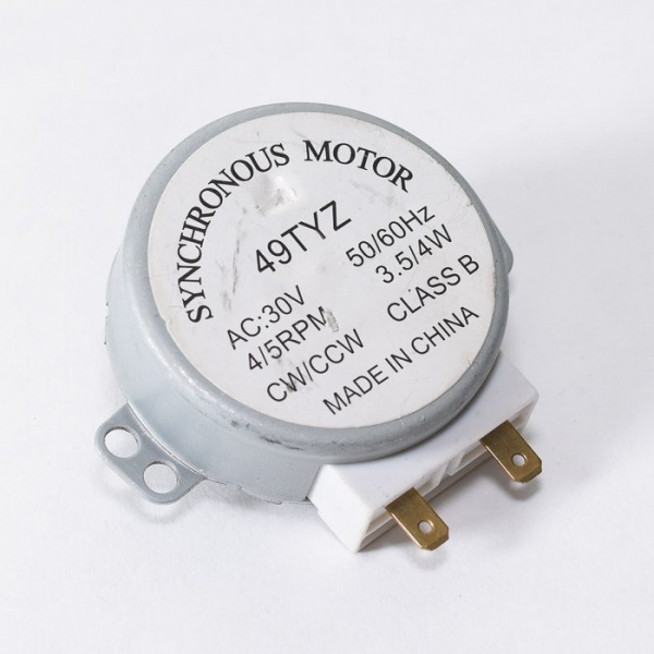 49TYZ Электродвигатель (мотор) вращения тарелки СВЧ 3.5/4W 30V шток 11мм - 49TYZ, SVCH035