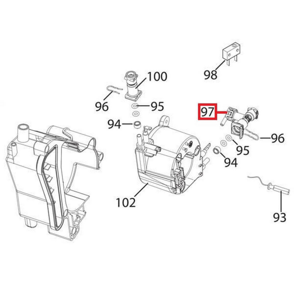Запорный клапан DeLonghi 7313212561, 7313219401, CFM101DL